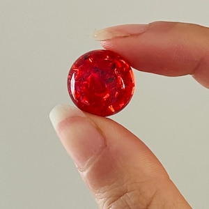 5 Ruby Red Sparkly 16mm Crackled Glass Marbles for Decor Hand Crafted Gift image 3