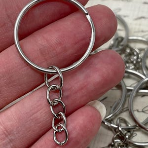 20 Piece DIY Iron Silver Keychain Sets 24mm Keychain Rings Jump Rings Platinum - Perfect for DIY Keychain Projects