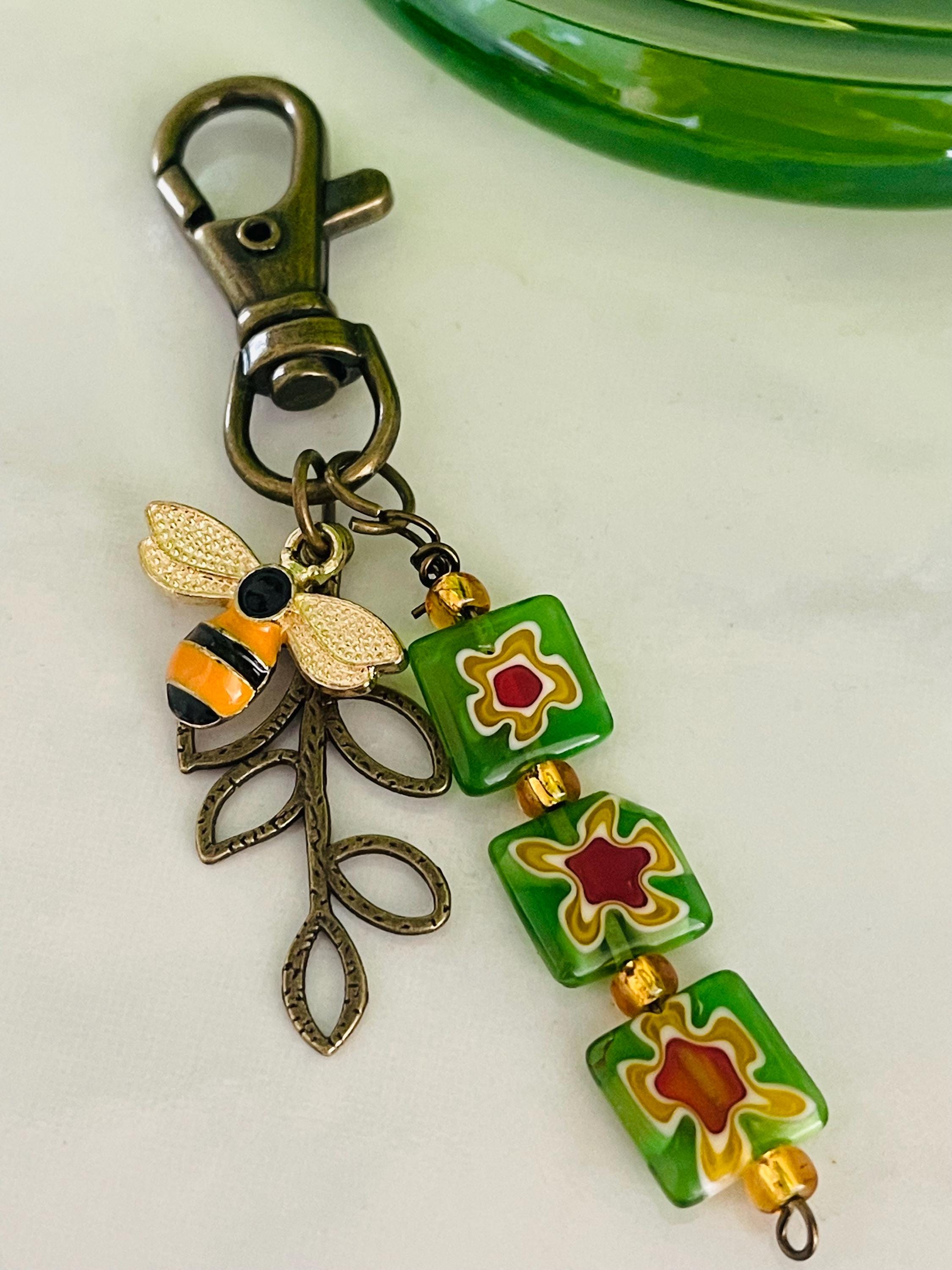 Sweet Handmade Honey Bee Purse Jewelry Key Clip Bee Keychain Charms ...