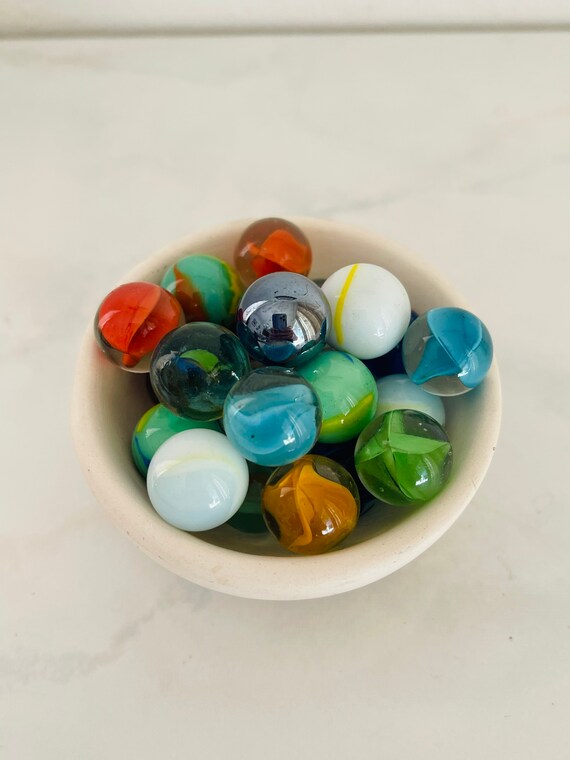 23 Vintage Glass Marbles Game Swirl Marbles Toys Lot 13 Cats Etsy