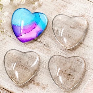 20 Glass HEARTS Shaped Cabochons -  Cabs Charms Hearts for Gifts  - Fun Crafts Wedding Gifts