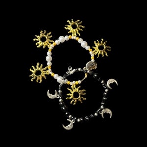 Sun and Moon charm bracelet set