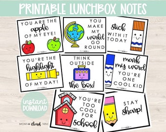 Little Lunchbox Cards, Printable Lunch Box Love Notes + Lunch Box Cards | Silly Lunch Box Notes, Back to School Lunch Notes for Preschoolers