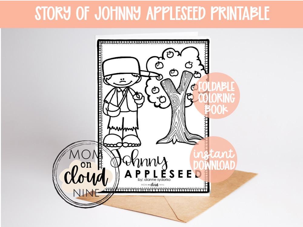 Printable Johnny Appleseed Story | Story of Johnny Appleseed Printable | Johnny Appleseed Coloring Pages | Johnny Appleseed Coloring Book - Etsy printable-johnny-appleseed-story-story-of-johnny-appleseed-printable-johnny-appleseed-coloring-pages-johnny-appleseed-coloring-book-etsy