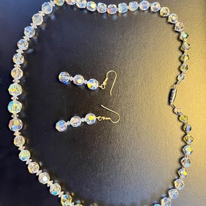 Vintage Aurora Borealis necklace and earrings