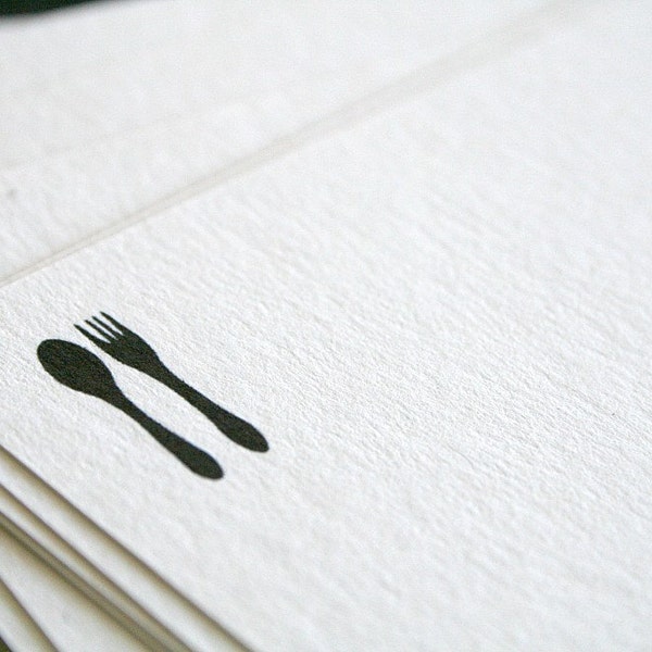 SPOON AND FORK Recipe Cards - Blank Style, Post-Consumer Recycled,