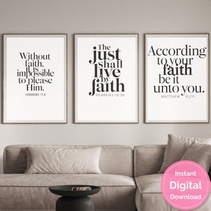 Bible Verse Wall Art Set of 3, Christian Gift, Christian Woman, Christian Art, Bible Verse Prints, Christian Prints, Bible Quotes, Scripture