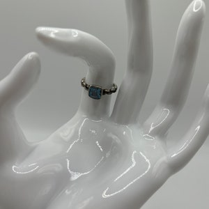 Vintage sterling silver and blue topaz ring