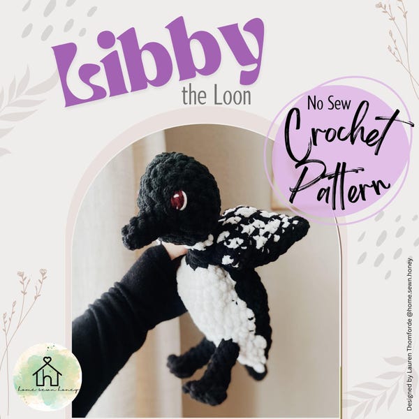 Patrón de crochet de Libby the Loon / Patrón de crochet sin costura / Animal de peluche de crochet / Patrón de crochet de Loon / Peluche de Loon / Gran colimbo ártico
