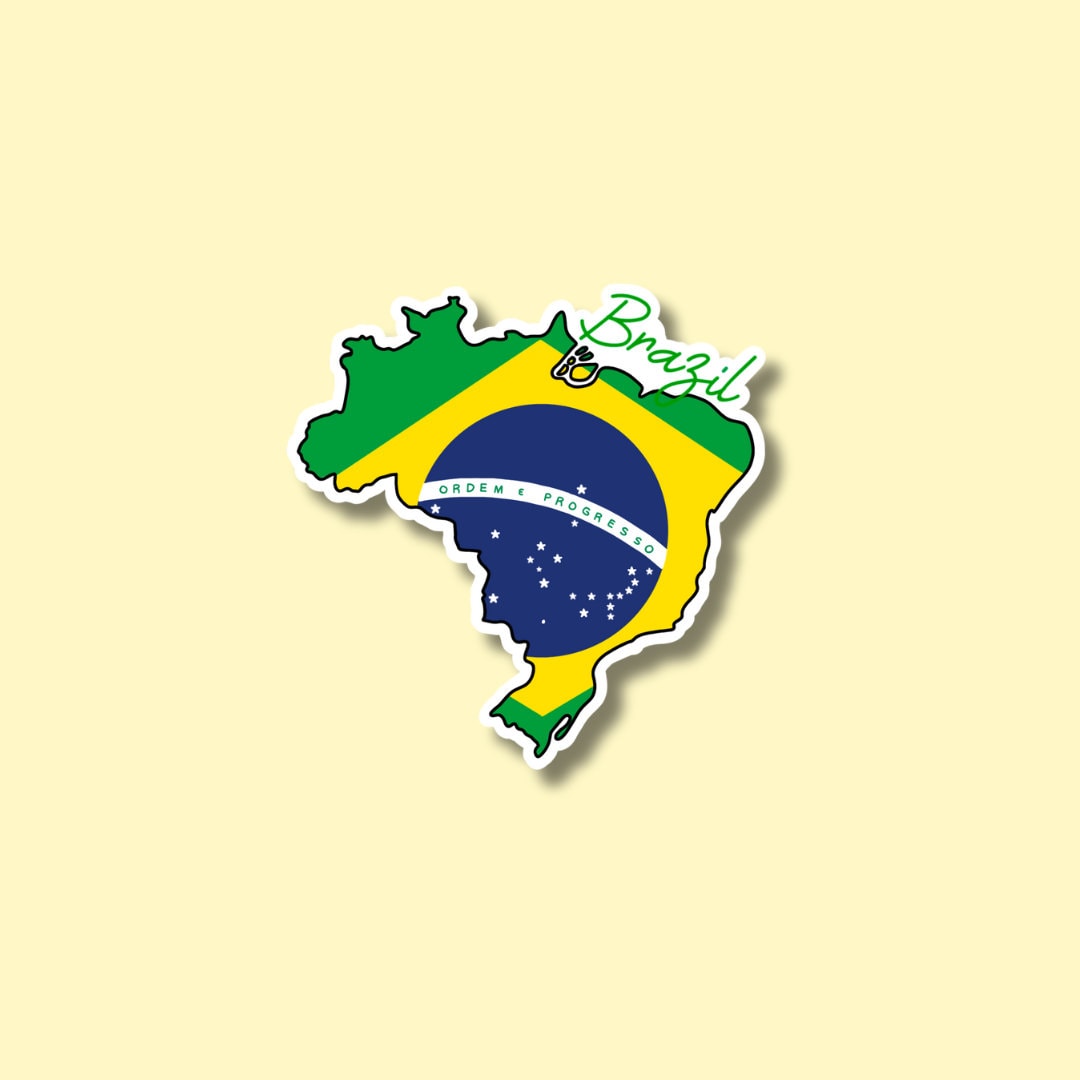 Brazil Map Sticker | Decal for Laptop, Suitcase, Water Bottle | Travel ...