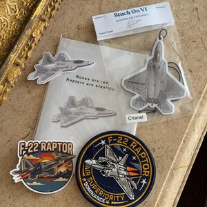 F22 Raptor Birthday Bundle - Greeting Card, Patch, Air Freshener & Sticker Bundle