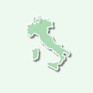 Italy Map Sticker | Decal for Laptop, Suitcase, Water Bottle | Travel, Gift, Journal