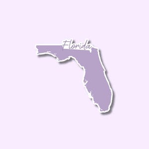 Florida USA Map Sticker | Decal for Laptop, Suitcase, Water Bottle | Travel, Gift, Journal