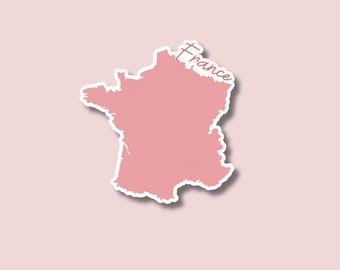 France Map Sticker | Decal for Laptop, Suitcase, Water Bottle | Travel, Gift, Journal