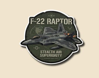 F22 Raptor Sticker - Glossy Aviation Decal - Military Sticker