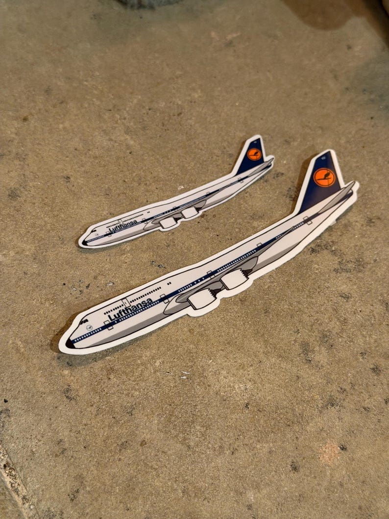 Lufthansa 747 Retro Livery Boeing Airplane Sticker | Glossy Aviation ...