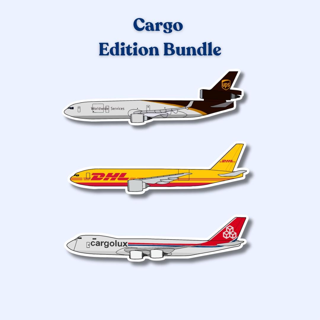 Cargo Airplane Sticker 3 Pack | Glossy Aviation Decal - Etsy