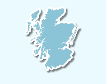 Scotland Map Sticker | Decal for Laptop, Suitcase, Water Bottle | Travel, Gift, Journal