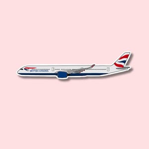 Adesivo de avião British Airways A350 | Decalque para laptop, mala, garrafa de água | Viagem, presente, diário