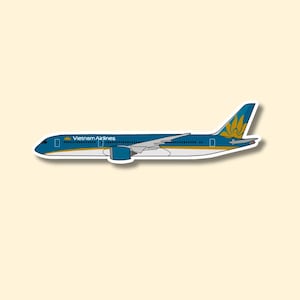 Pegatina/calcomanía del avión 787 de Vietnam Airlines para portátil, maleta, botella de agua, viaje, regalo o diario.