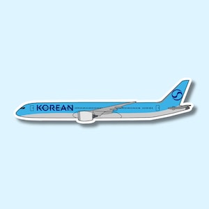 Pegatina/calcomanía del avión 787 Dreamliner de Korean Air para portátil, maleta, botella de agua, viaje, regalo y diario.