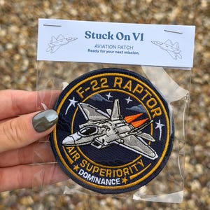 F22 Raptor Patch – Fighter Jet Badge – Aviation Collectors Patch