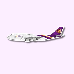 Pegatina/calcomanía del avión 747 de Thai Air para portátil, maleta, botella de agua, viaje, regalo o diario.