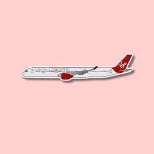 Adhesivo/calcomanía del avión Virgin A350 para portátil, maleta, botella de agua, viaje, regalo o diario.