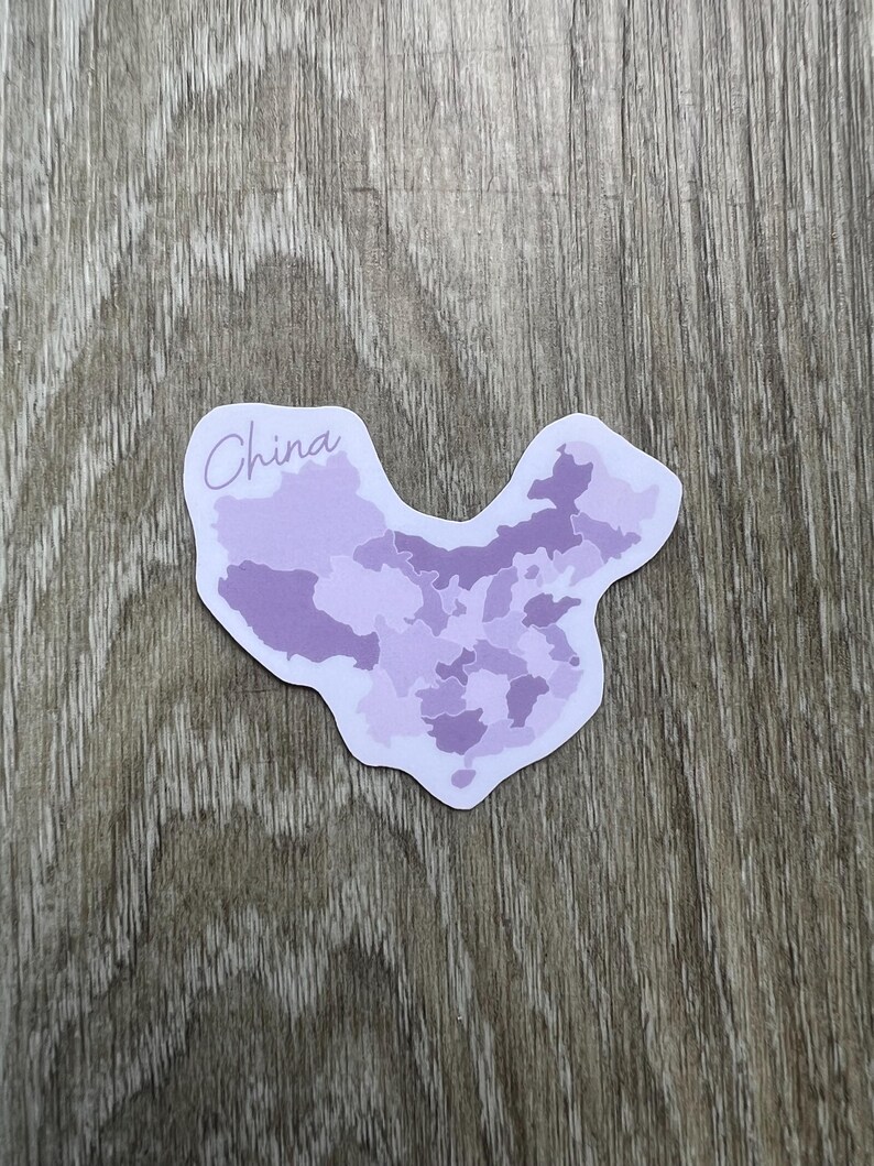 China Map Sticker | Decal for Laptop, Suitcase, Water Bottle | Travel ...