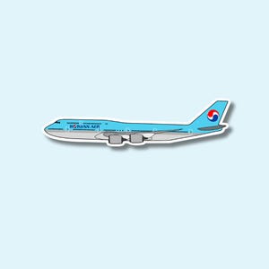 Pegatina/calcomanía del avión 747 de Korean Air para portátil, maleta, botella de agua, viaje, regalo o diario.