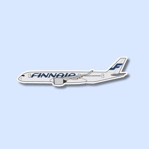 Finnair A350 Flugzeug Aufkleber | Aufkleber für Laptop, Koffer, Wasserflasche | Reise, Geschenk, Journal