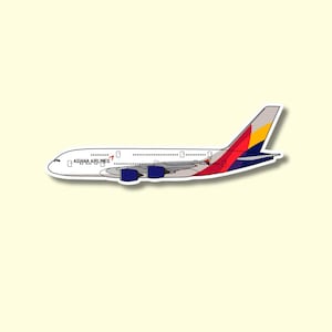 Asiana Airlines A380 Airbus Airplane Sticker | Glossy Aviation Decal