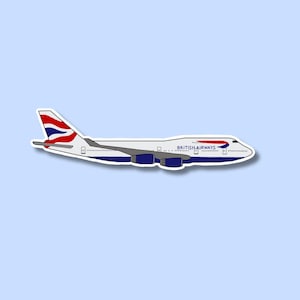 Pegatina/calcomanía del avión 747 de British Airways para portátil, maleta, botella de agua, viaje, regalo o diario.