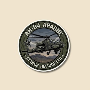 AH64 Apache-sticker - glanzende luchtvaartsticker - militaire sticker