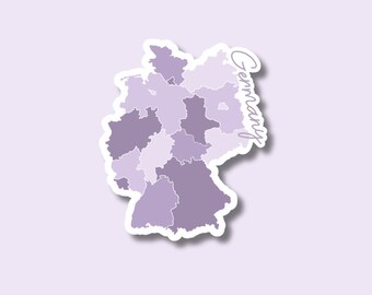 Germany Map Sticker | Decal for Laptop, Suitcase, Water Bottle | Travel, Gift, Journal