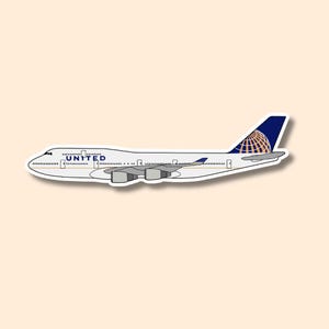 Pegatina/calcomanía del avión 747 de United Airlines para portátil, maleta, botella de agua, viaje, regalo o diario.