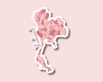Thialand Map Sticker | Decal for Laptop, Suitcase, Water Bottle | Travel, Gift, Journal