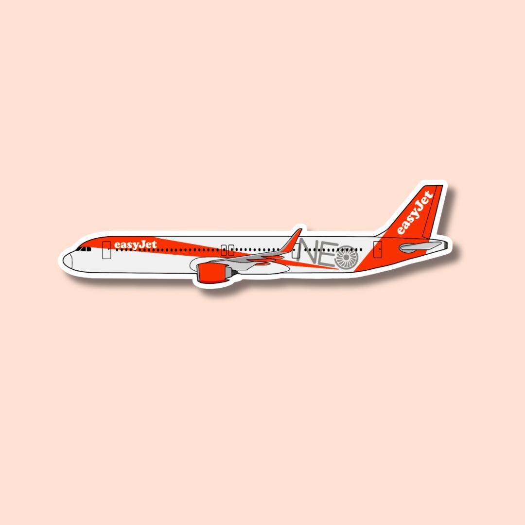 Easy Jet A321 Neo Airbus Airplane Sticker | Glossy Aviation Decal - Etsy