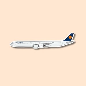 Deutsches Deutsches Flugzeug A340 Sticker | Aufkleber für Laptop, Koffer, Wasserflasche | Reise, Geschenk, Journal