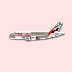 Pegatina/calcomanía para el avión Emirates A380 (Cargo Express) para portátil, maleta, botella de agua, viaje, regalo o diario.