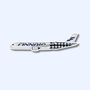 Pegatina/calcomanía con el diseño del avión Finnair A350 para portátil, maleta, botella de agua, viaje, regalo o diario.