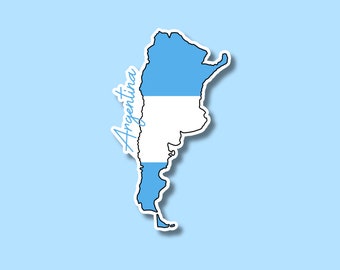 Naklejka na mapę Argentyny | Naklejka na laptopa, walizkę, butelkę z wodą | Podróż, prezent, dziennik