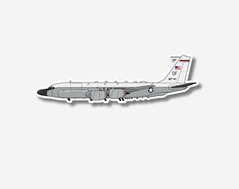 RC-135 Rivetjoint Boeing Airplane Sticker, Military Sticker | Glossy Aviation Decal