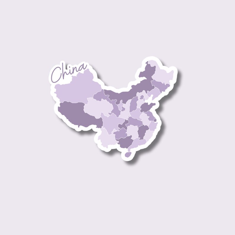 China Map Sticker | Decal for Laptop, Suitcase, Water Bottle | Travel ...