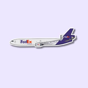 Calcomanía/pegatina de avión FedEx MD11 para portátil, maleta, botella de agua, viaje, regalo y diario.