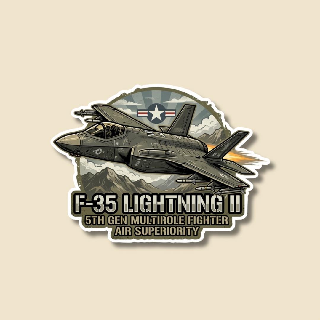F35 Sticker - Glossy Aviation Decal - Military Sticker - Etsy