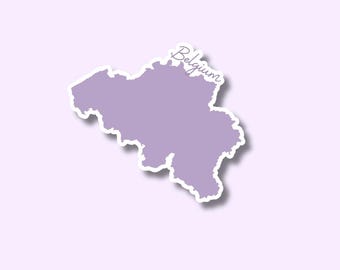Belgium Map Sticker | Decal for Laptop, Suitcase, Water Bottle | Travel, Gift, Journal