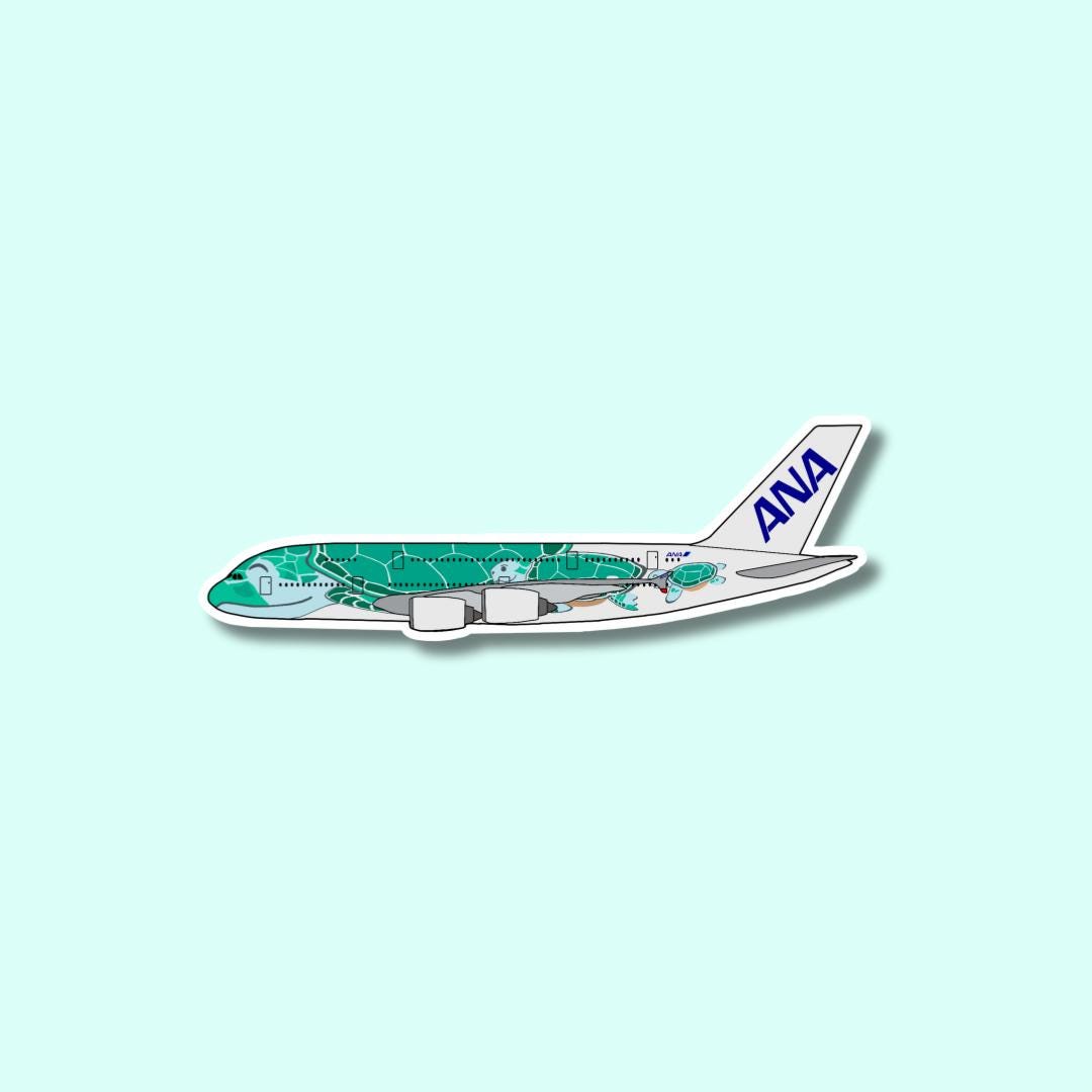 ANA A380 (green) A380 Airbus Airplane Sticker | Glossy Aviation Decal ...