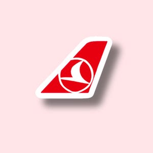 Turkish Airlines Tail Airplane Sticker | Decal for Laptop, Suitcase, Water Bottle | Travel, Gift, Journal