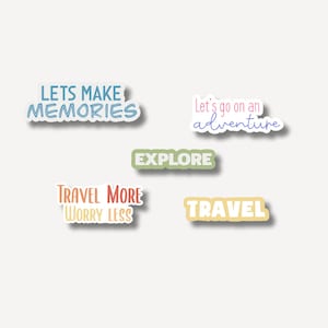 Reise Sticker Pack | Aufkleber für Laptop, Koffer, Wasserflasche | Reise, Geschenk, Journal